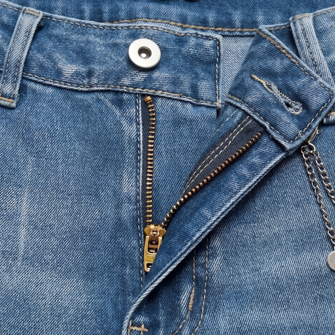 Orenvio | Women’s High-Waist Wide-Leg Distressed Jeans