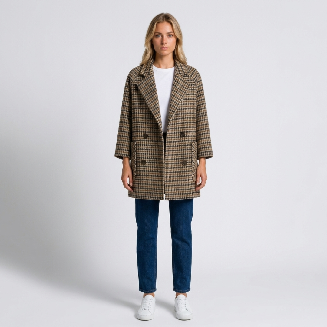 Orenvio | Women’s Houndstooth Quilted Coat
