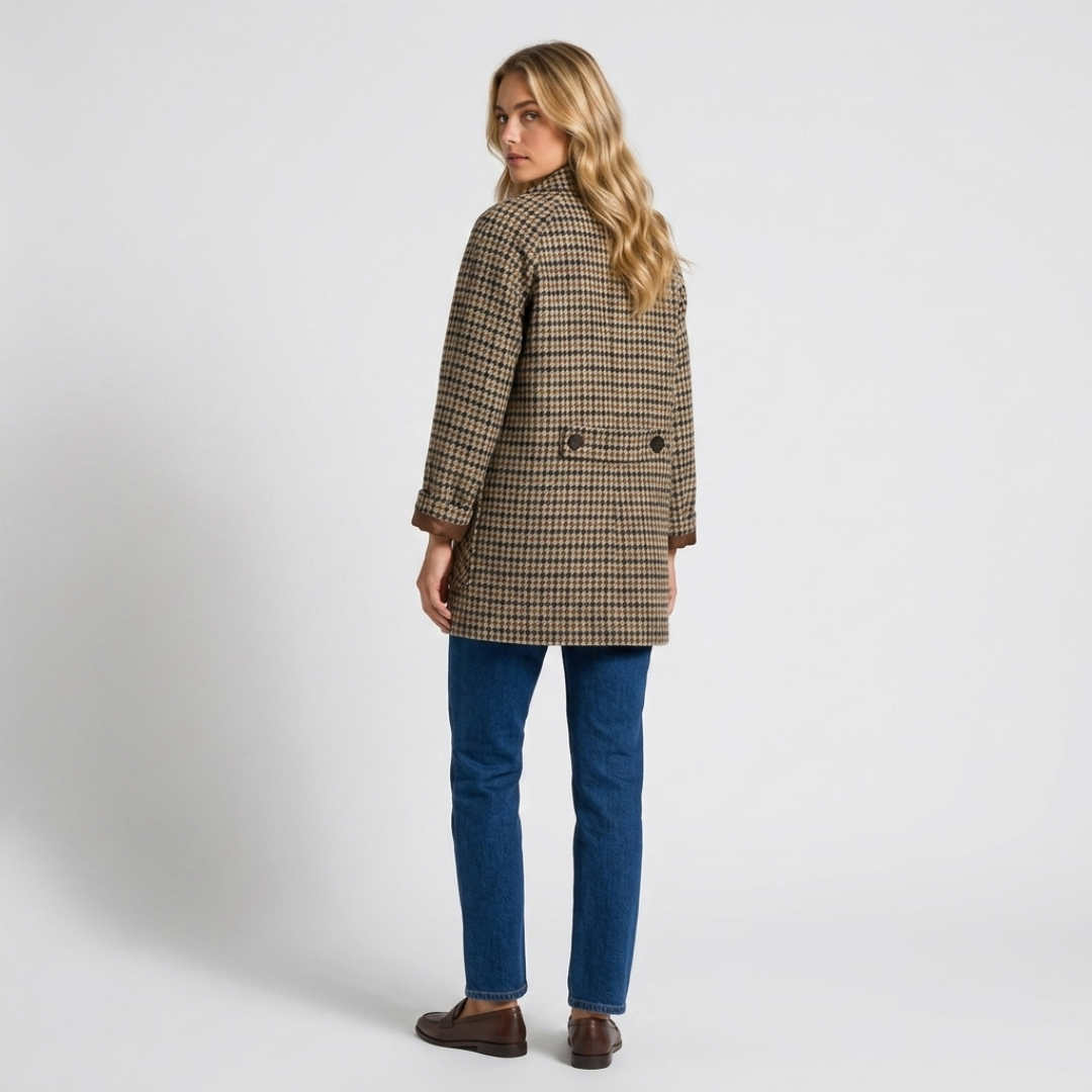 Orenvio | Women’s Houndstooth Quilted Coat