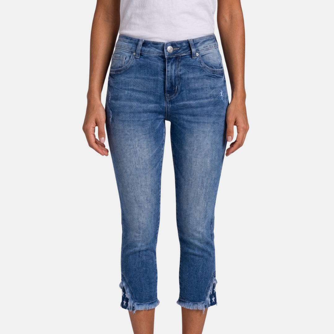 Orenvio | Women’s Mid-Waist Skinny Capri Jeans