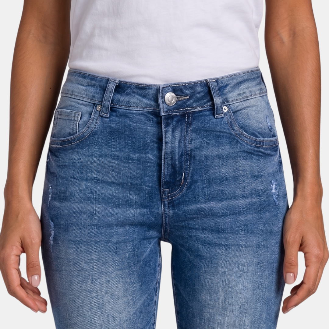 Orenvio | Women’s Mid-Waist Skinny Capri Jeans