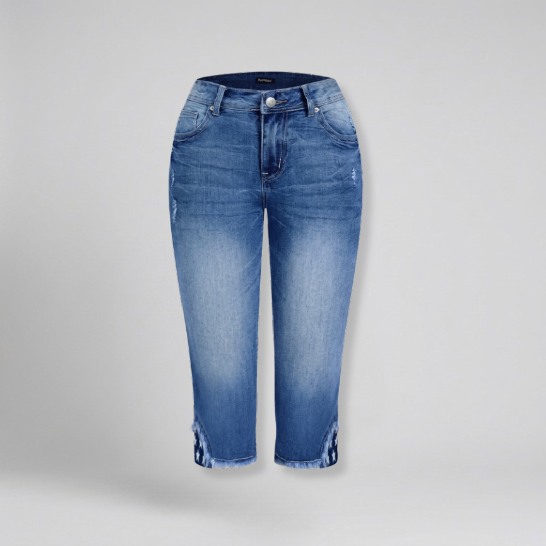 Orenvio | Women’s Mid-Waist Skinny Capri Jeans
