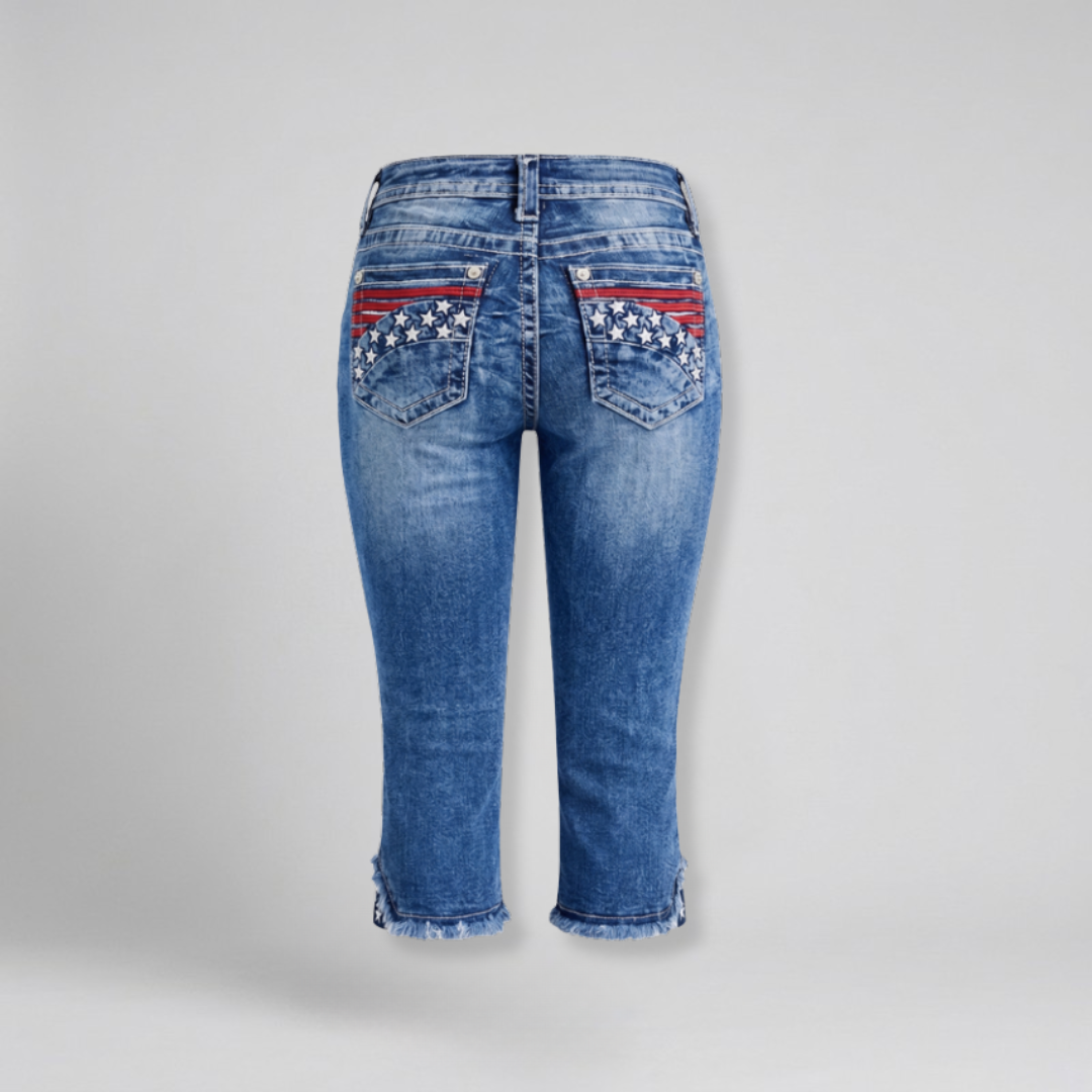 Orenvio | Women’s Mid-Waist Skinny Capri Jeans