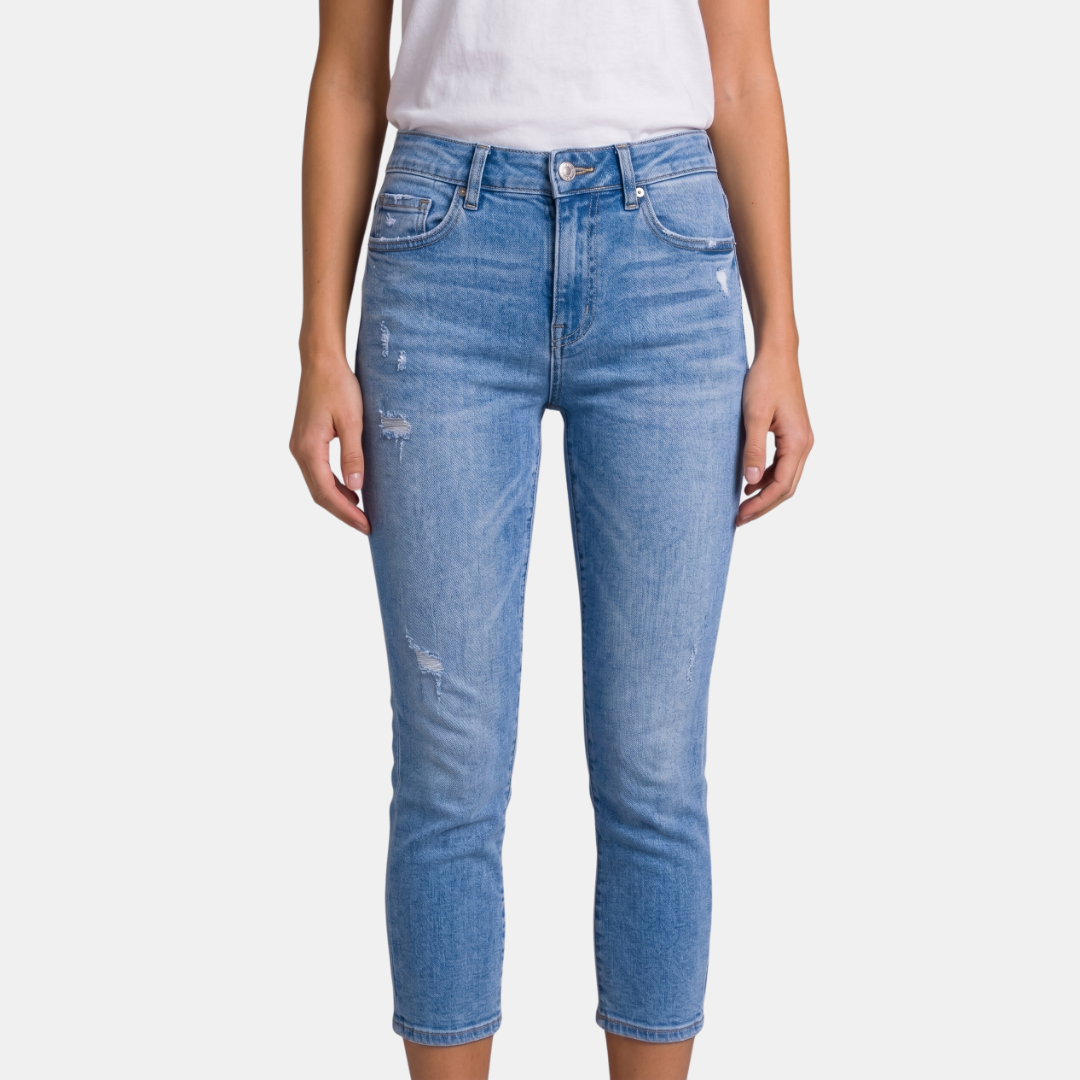 Orenvio | Women’s Mid-Waist Straight-Leg Crop Jeans