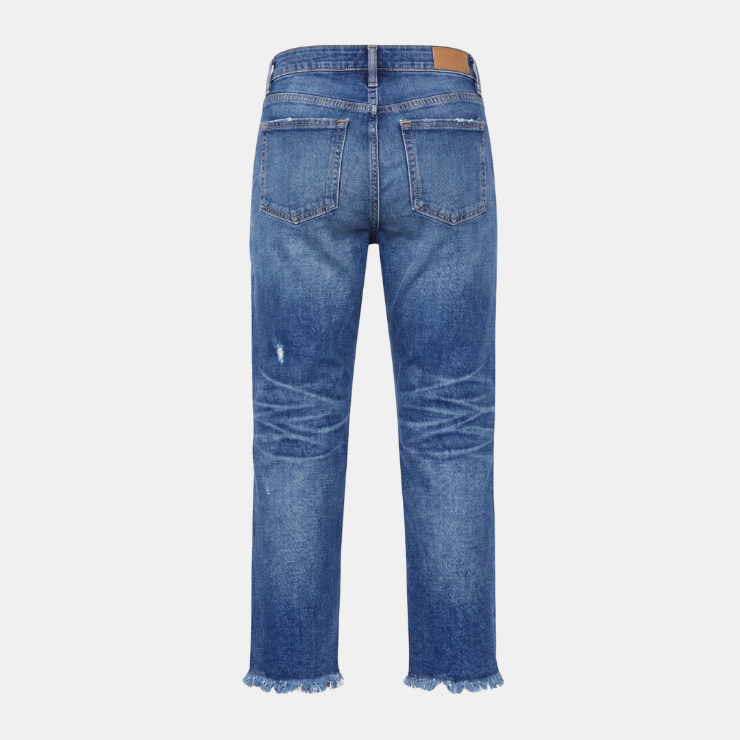 Orenvio | Women’s Mid-Waist Straight-Leg Crop Jeans