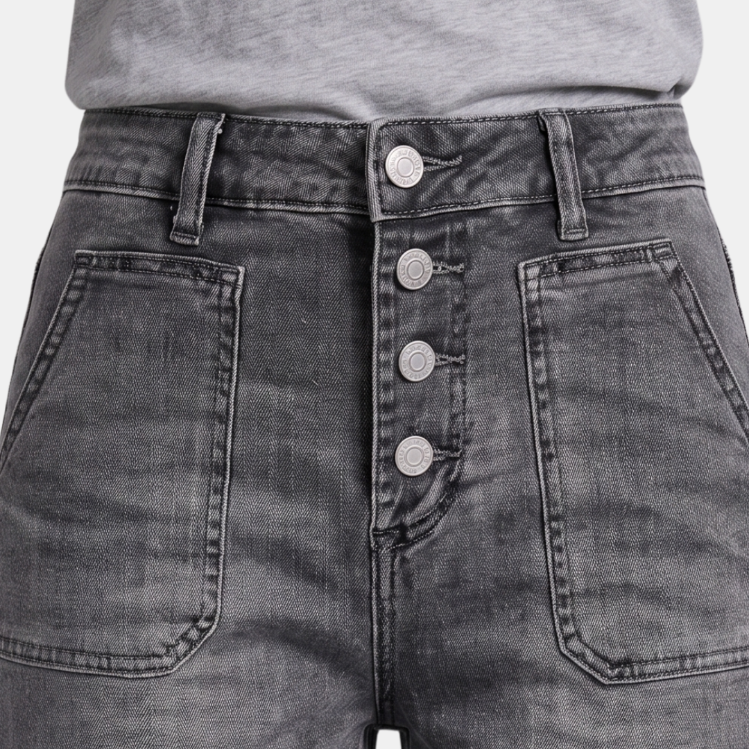 Orenvio | Women’s Multi-Pocket Button Fly Crop Jeans