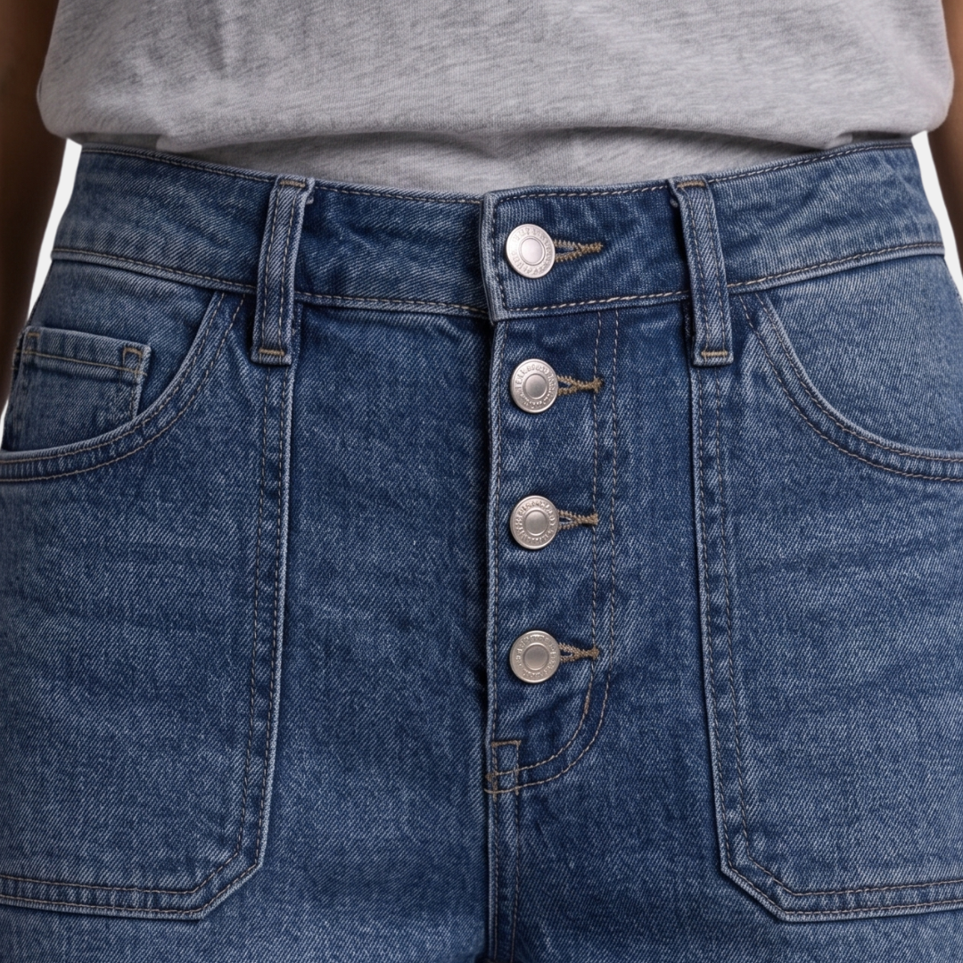 Orenvio | Women’s Multi-Pocket Button Fly Crop Jeans