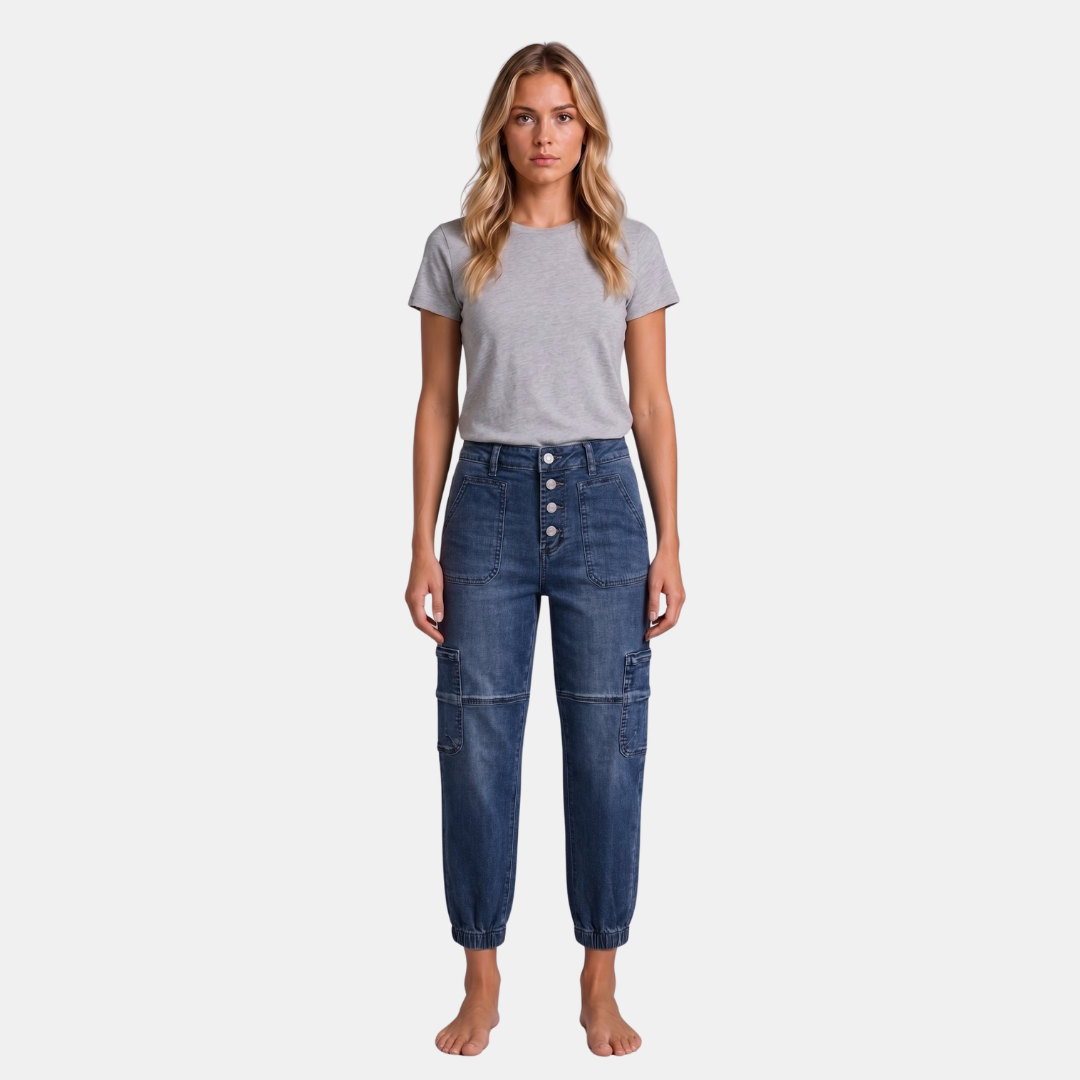 Orenvio | Women’s Multi-Pocket Button Fly Crop Jeans