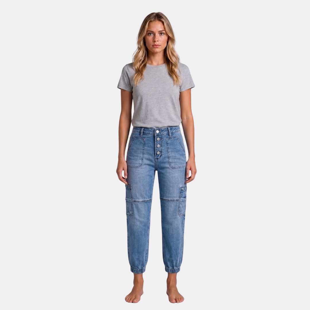 Orenvio | Women’s Multi-Pocket Button Fly Crop Jeans