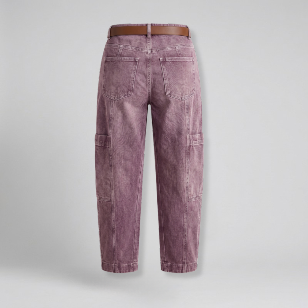Orenvio | Women’s Multi-Pocket High Waist Crop Trousers