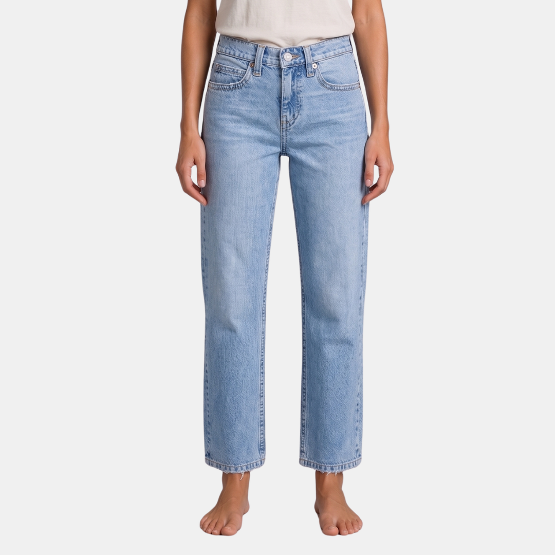 Orenvio | Women’s Raw Hem Straight Leg Jeans