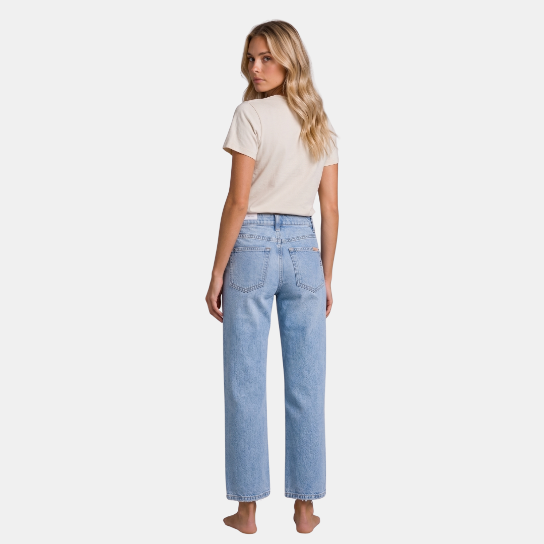Orenvio | Women’s Raw Hem Straight Leg Jeans