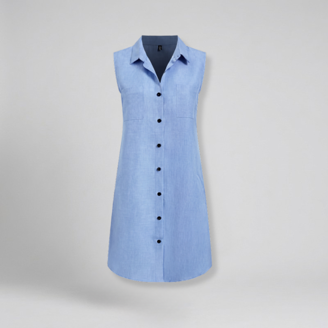 Orenvio | Women’s Sleeveless Knee Length Shirt Dress