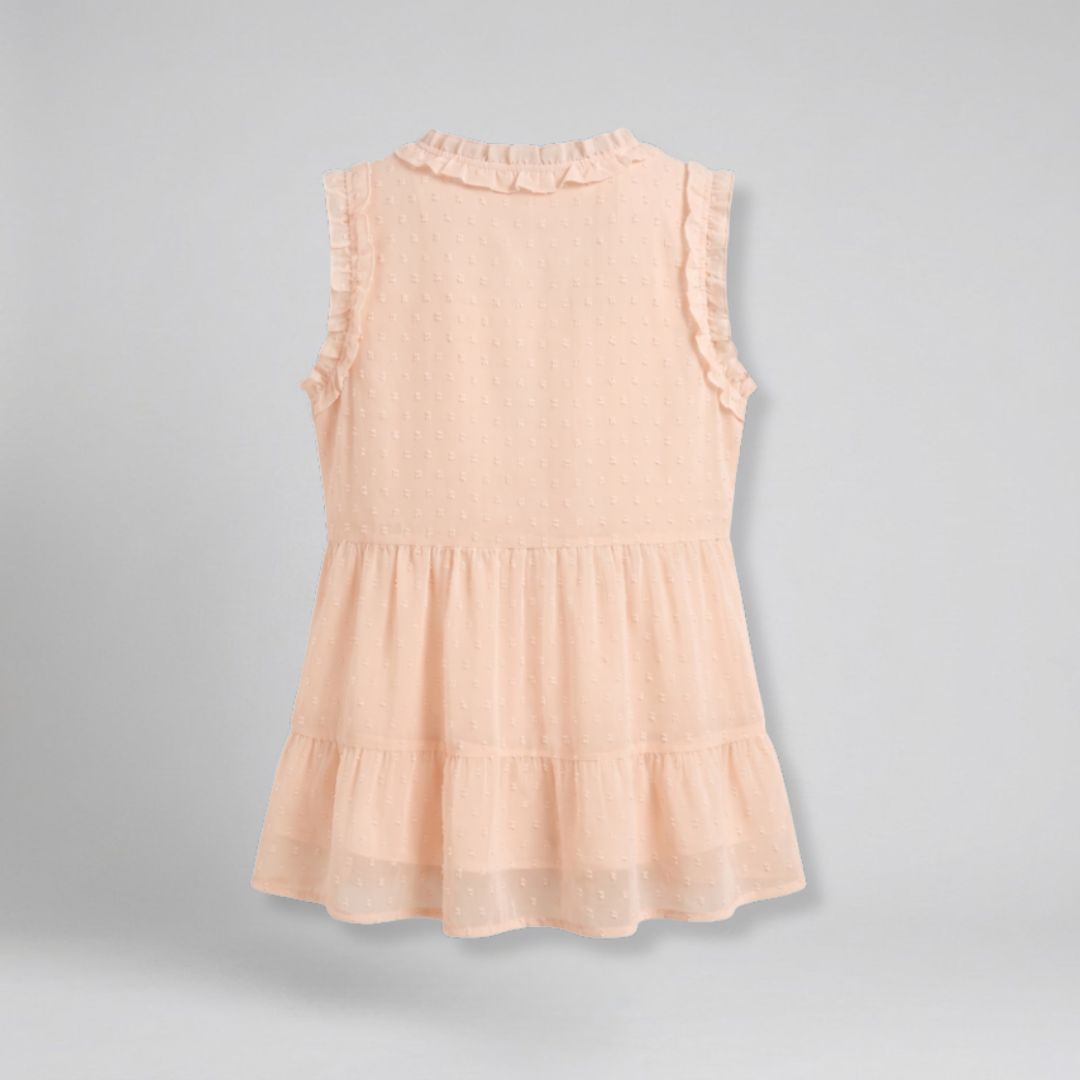 Orenvio | Women’s Swiss Dot Ruffle Tank Top