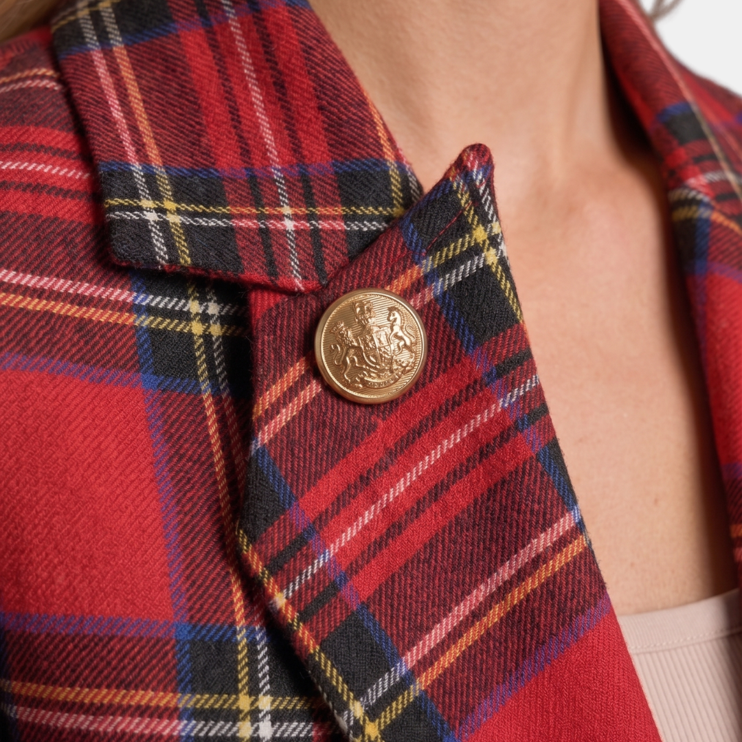 Orenvio | Women’s Tartan Double-Breasted Blazer