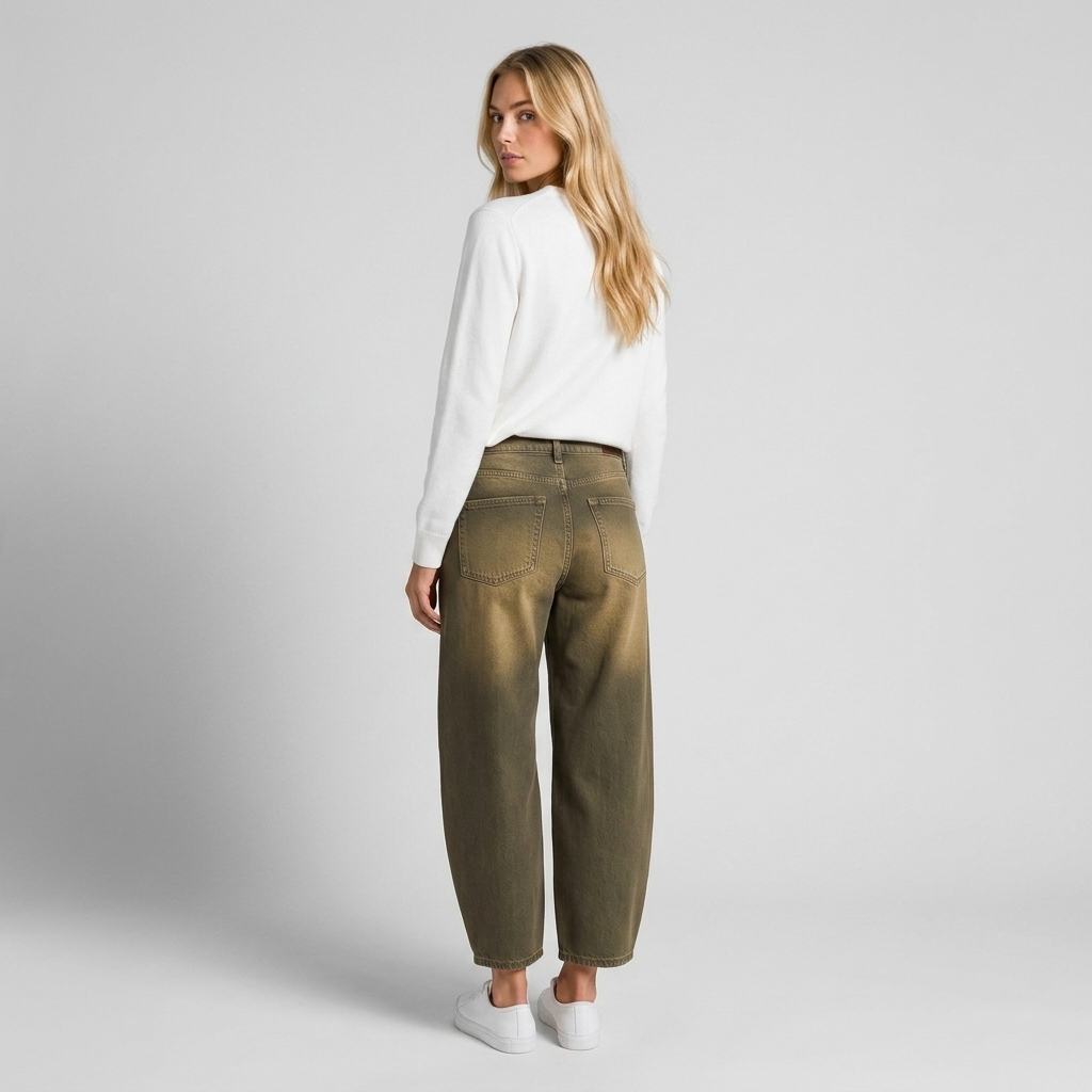 Orenvio | Women’s Vintage Spliced Straight Jeans