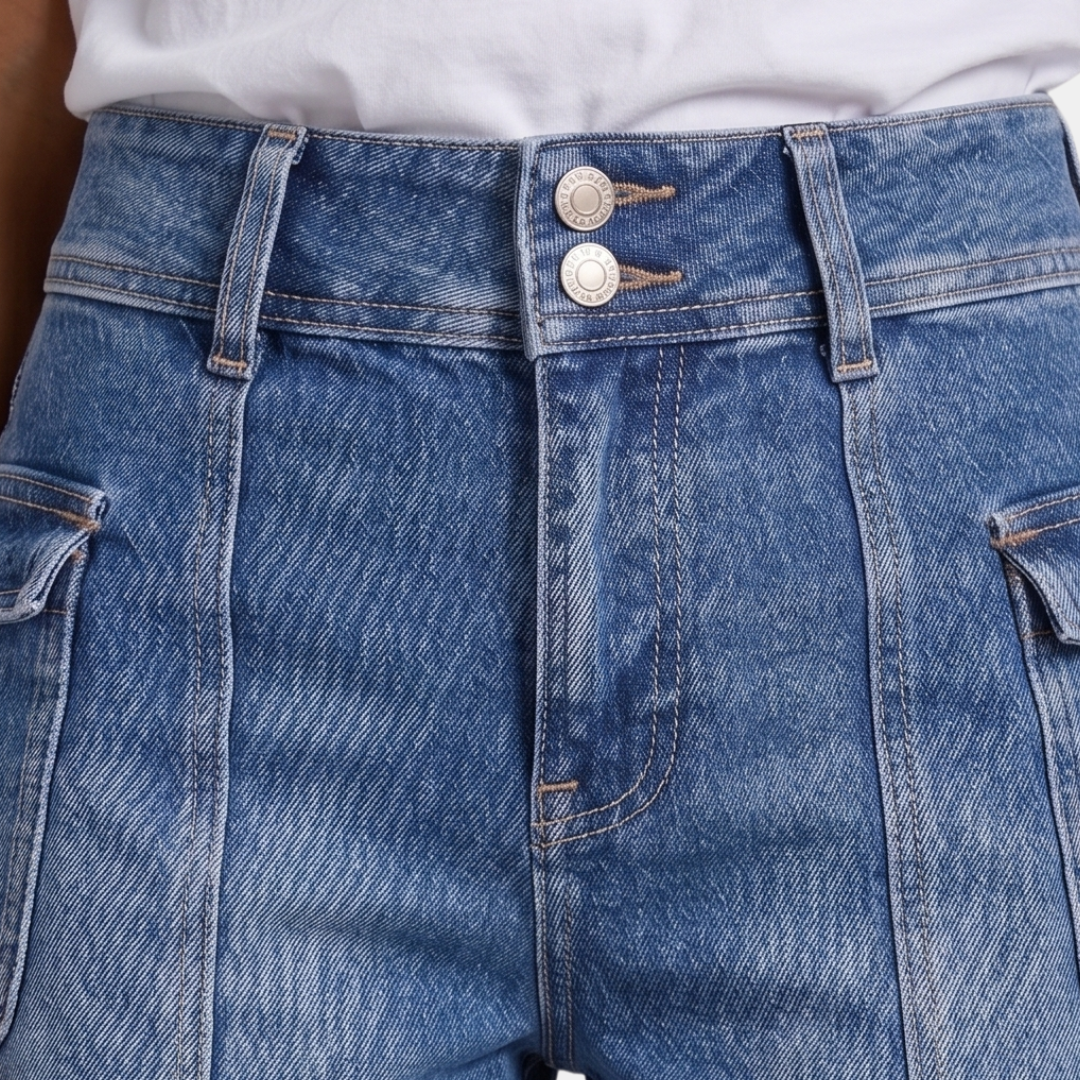 Orenvio | Women’s Washed Raw-Hem Denim Shorts