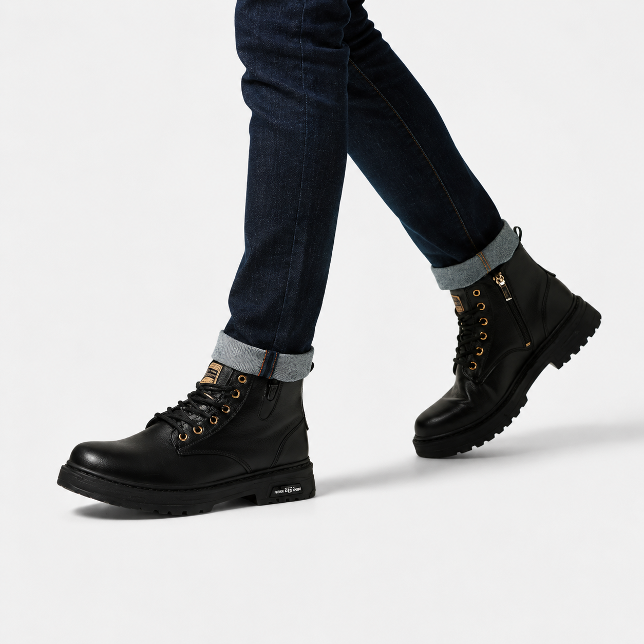 Orenvio | Men’s Vintage Boots – Classic Short Lace‑Up
