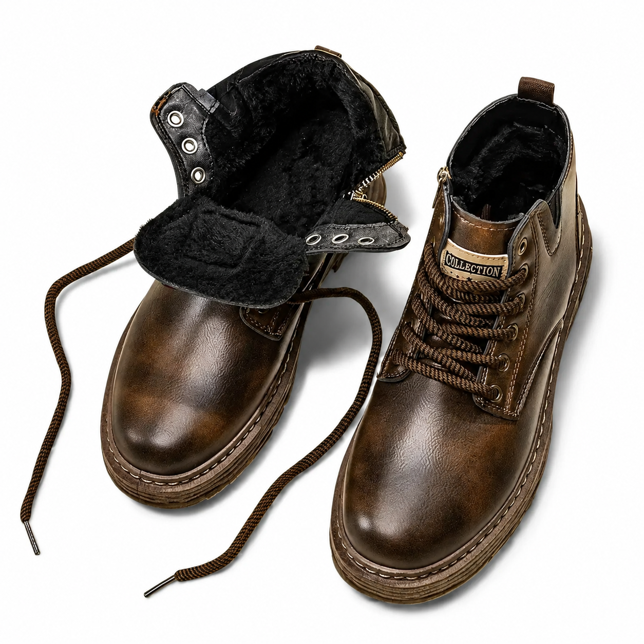 Orenvio | Men’s Vintage Boots – Classic Short Lace‑Up