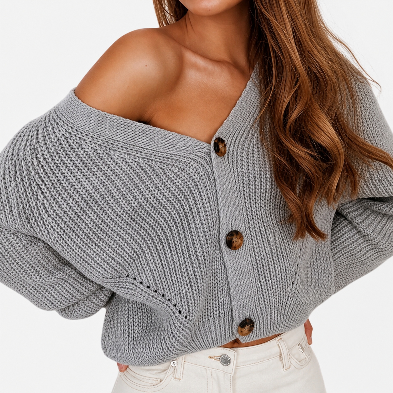 Orenvio | Women’s Deep Collar Elegance Cardigan