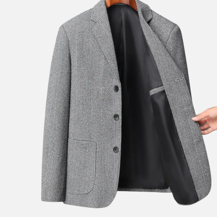 Orenvio | Men’s Herringbone Wool Blazer