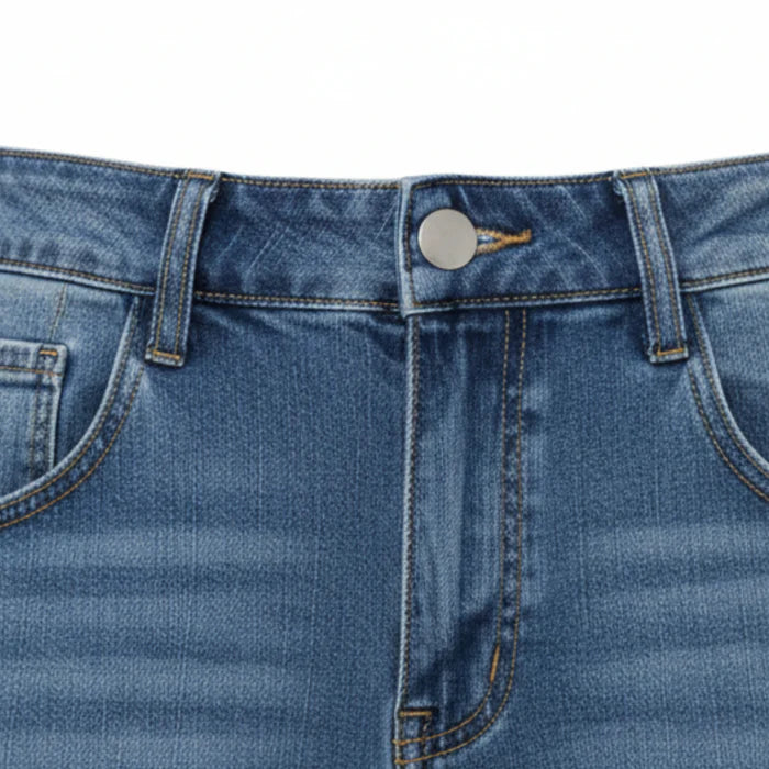 Orenvio | Women’s Ripped High‑Waisted Denim Shorts