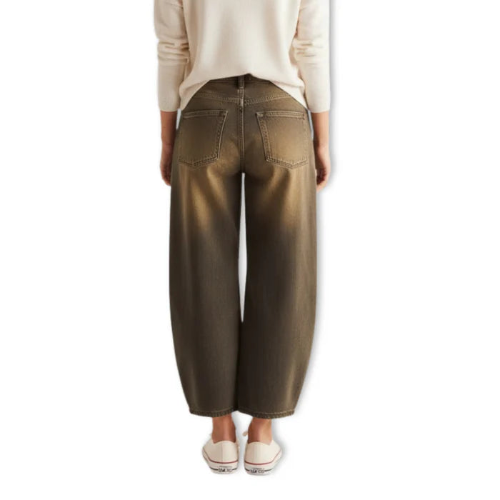 Orenvio | Women’s Vintage Spliced Straight Jeans